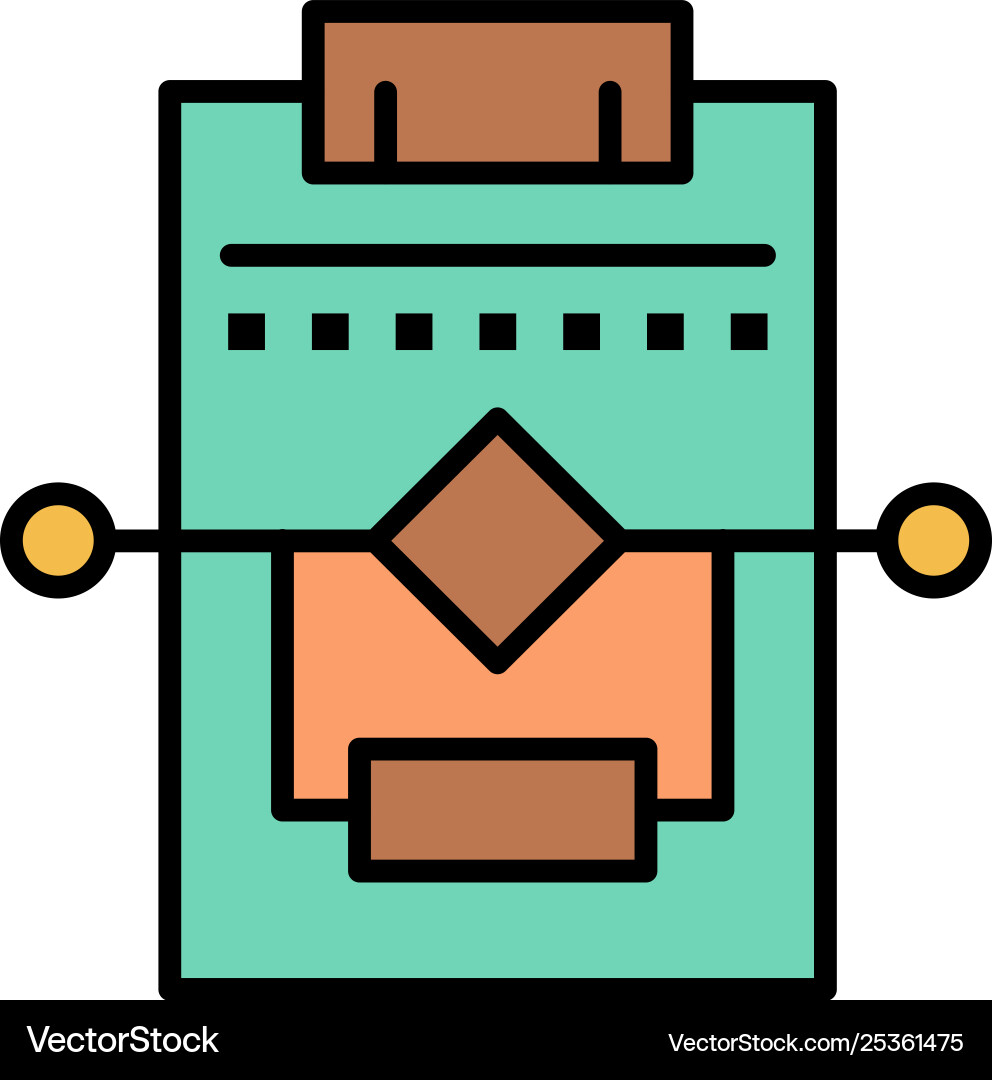 Workflow network process settings flat color icon Vector Image