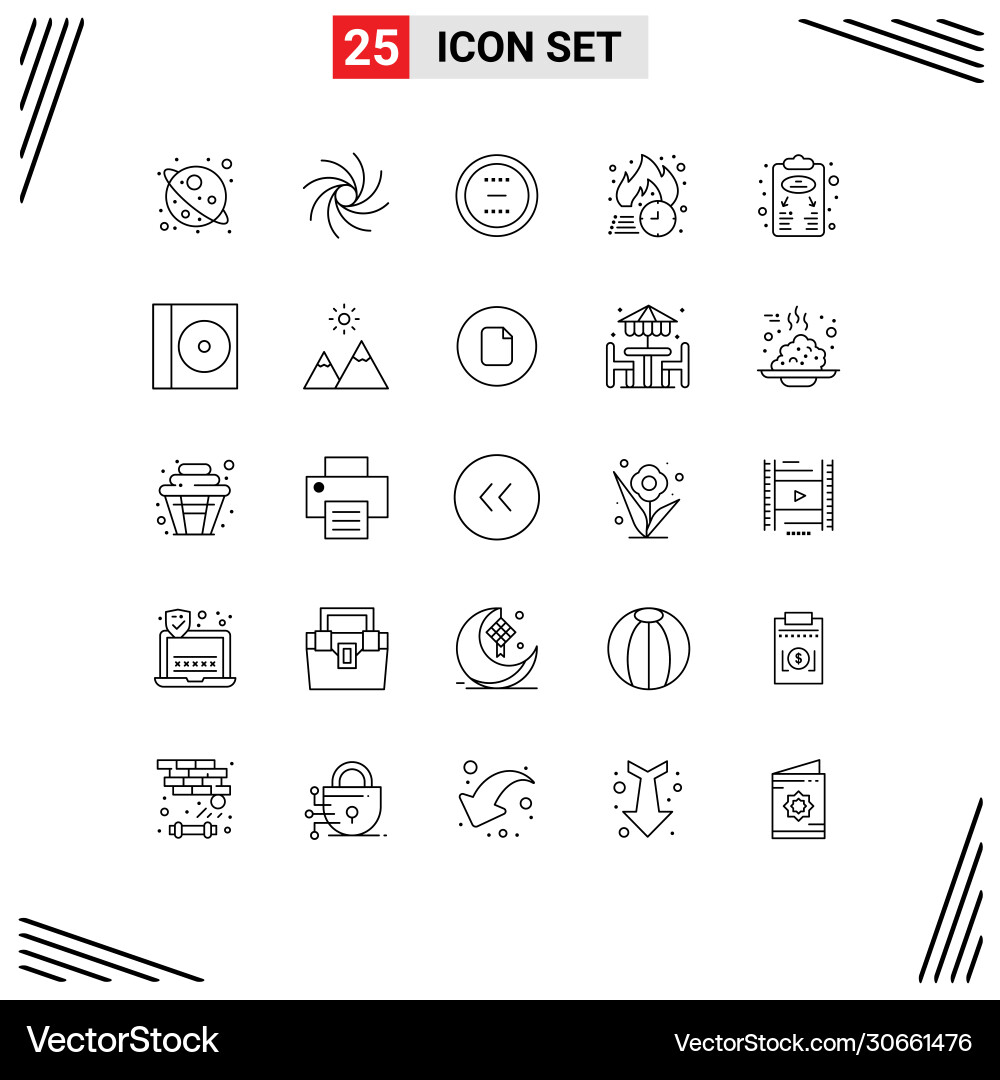 25 universal lines set for web and mobile Vector Image