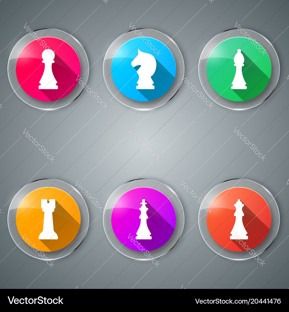 Chess game set color icon Vector Image
