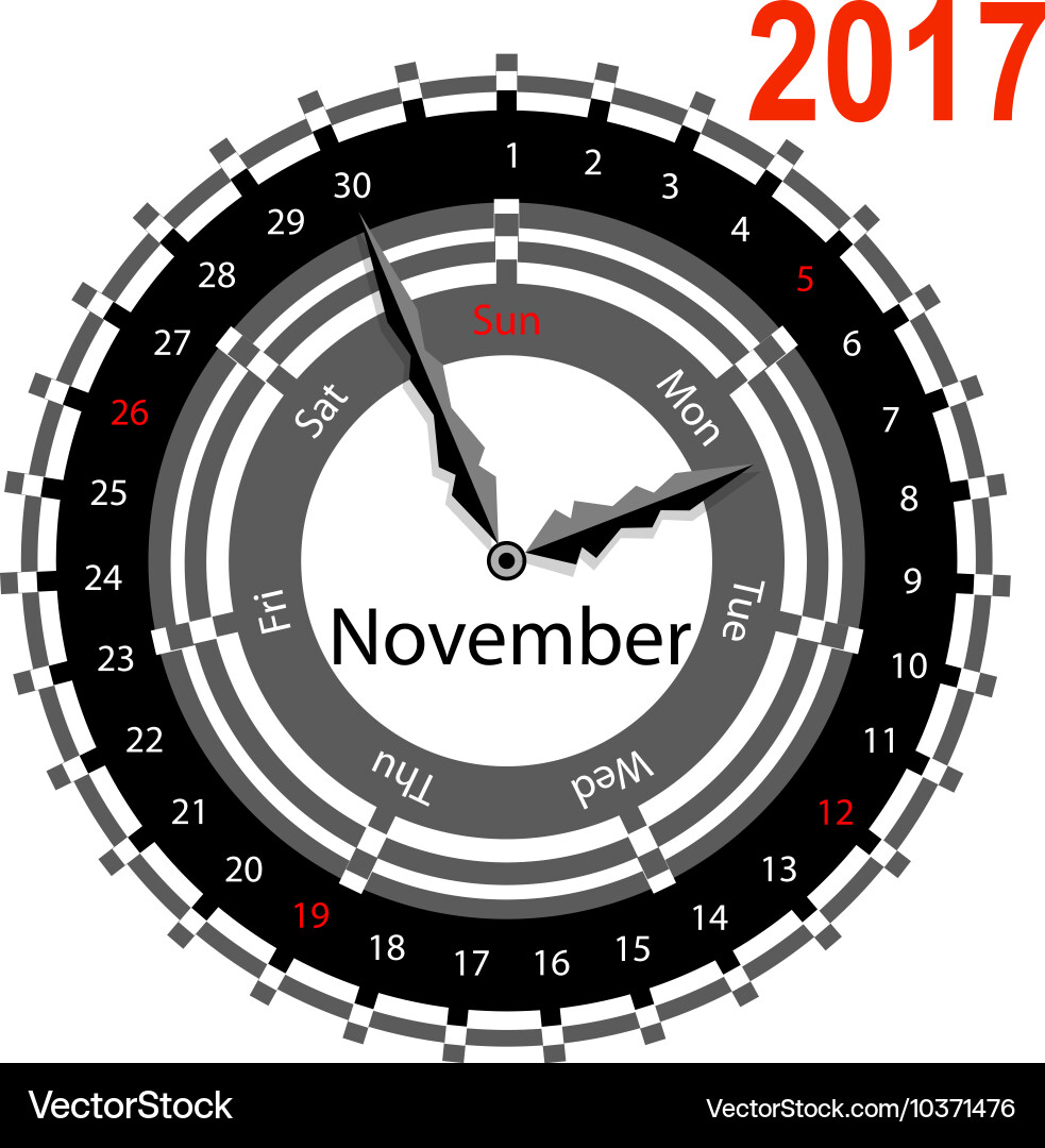 Creative idea of design a clock with circular vector image