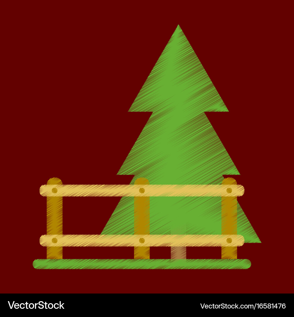 Flat icon in shading style fenced spruce Vector Image