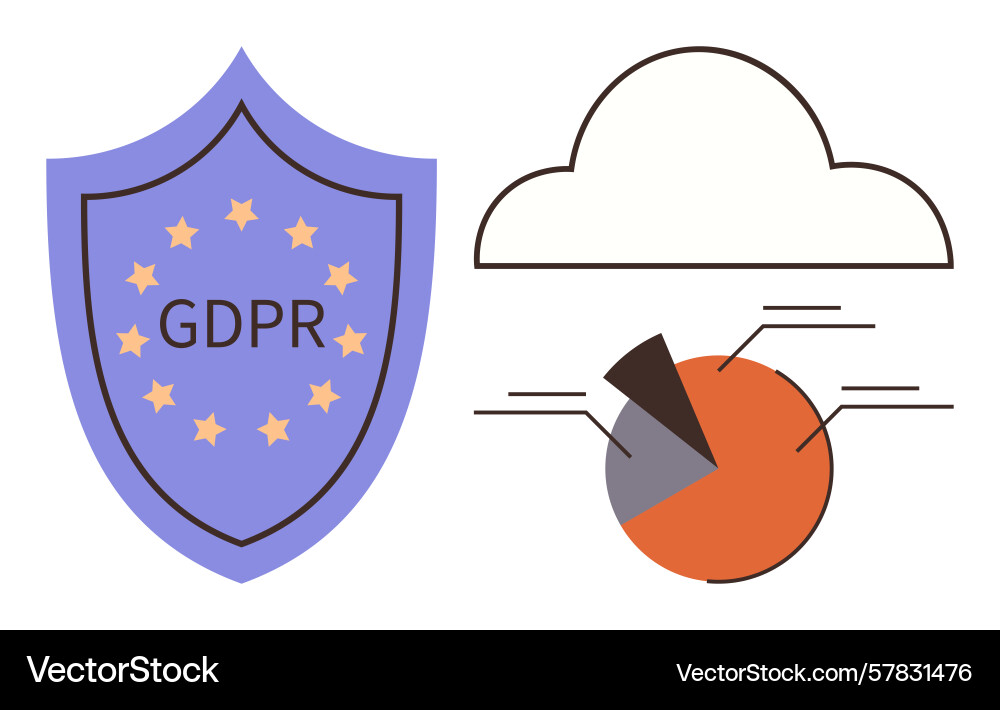 Gdpr compliance with cloud computing and data Gdpr compliance with cloud computing and data vector image