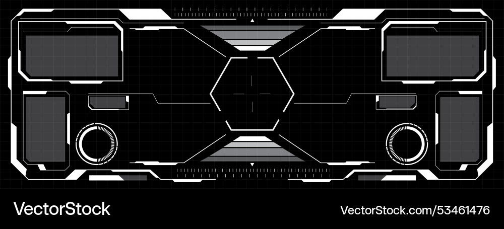 Hud sci-fi interface screen view white circular Hud sci-fi interface screen view white circular vector image
