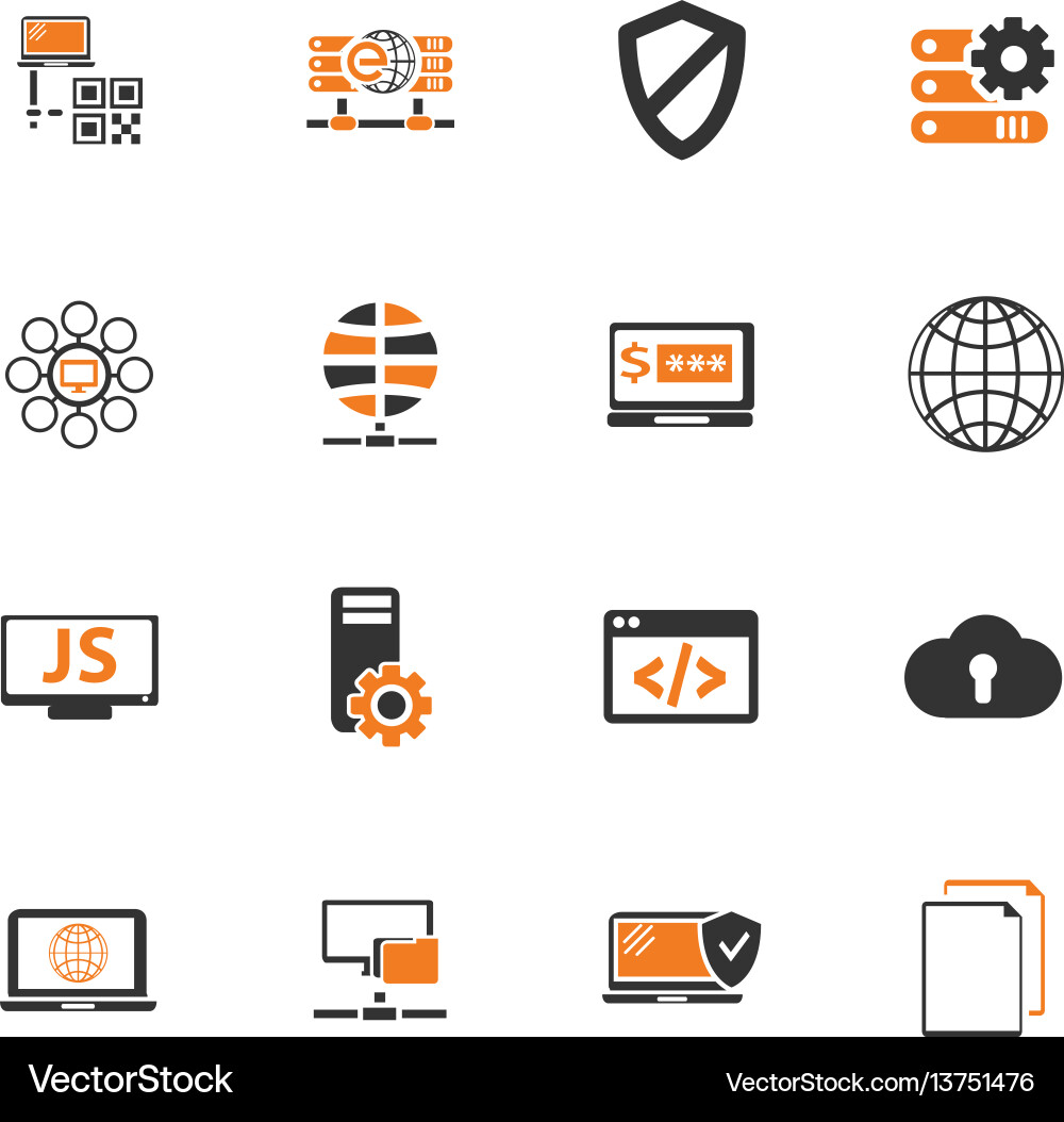 Internet server network icons set Internet server network icons set vector image