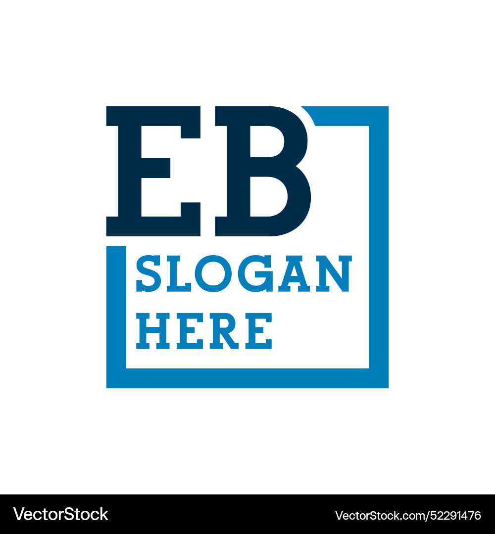 Minimal initials logo letters e and b initial Vector Image
