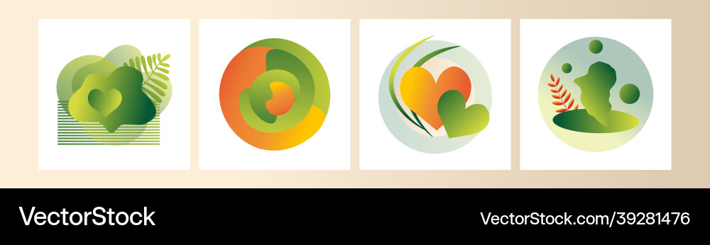 Modern set of abstract gradient compositions vector image