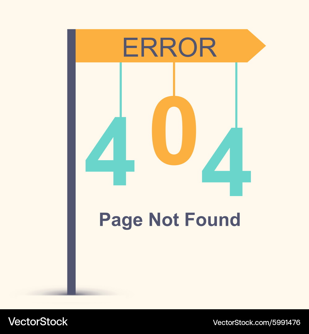 Page not found 404 error vector image