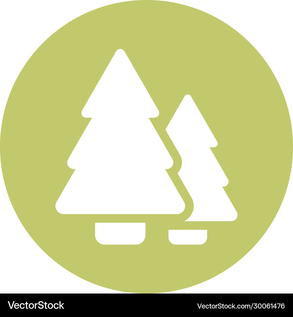 Pine trees block and flat style icon Vector Image