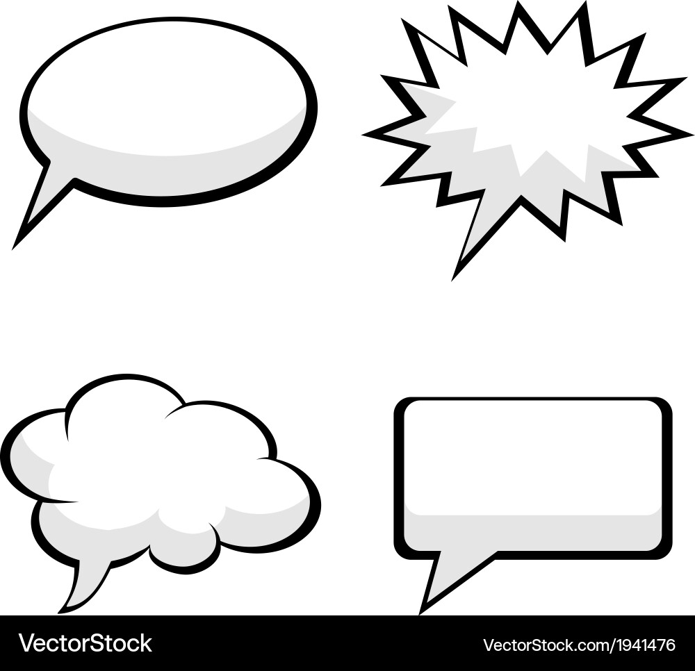 Pop art comic speech bubbles Royalty Free Vector Image