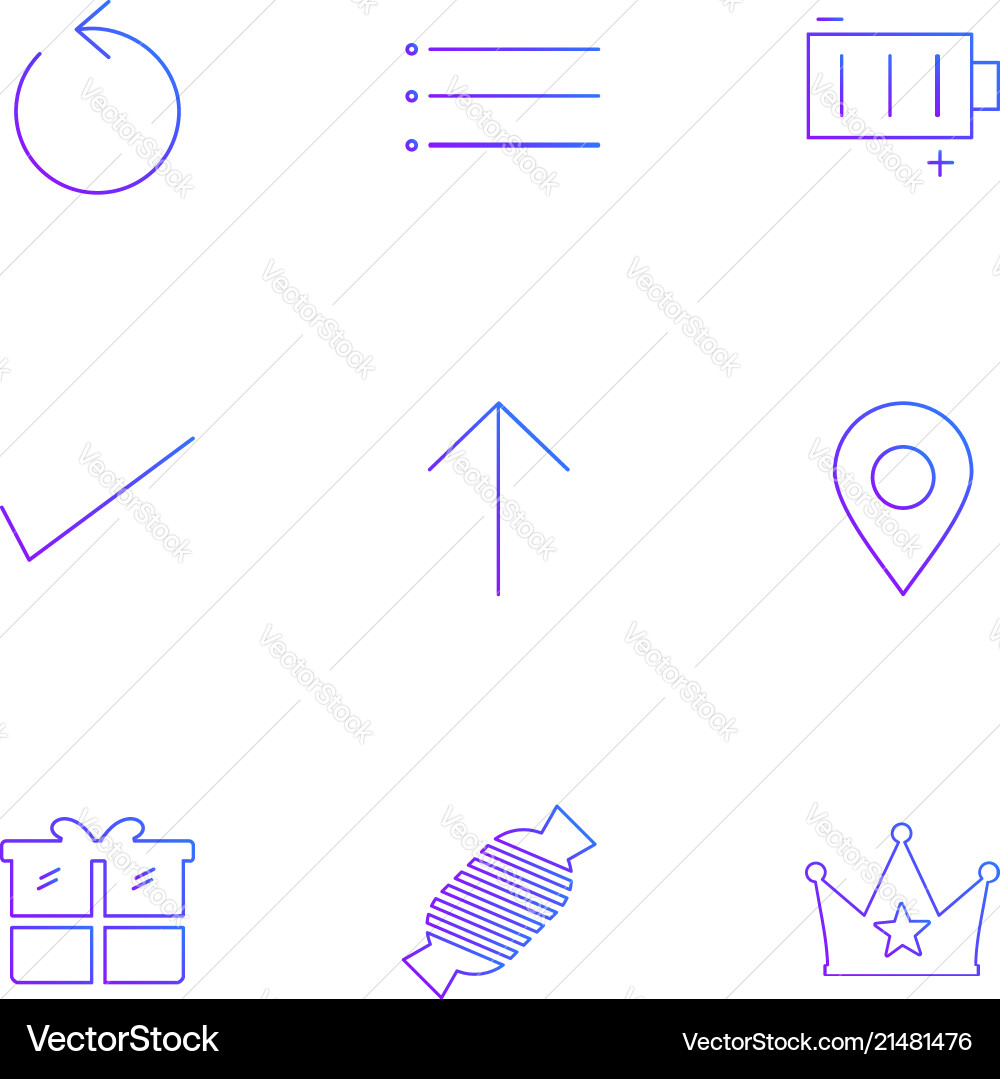 Reset menu battery user interface icons vector image