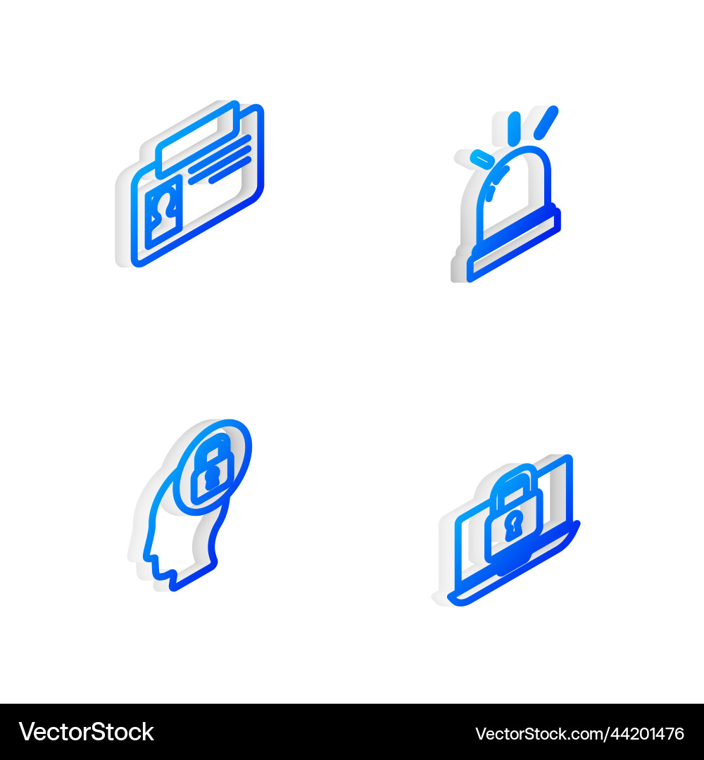 Set isometric line motion sensor identification Set isometric line motion sensor identification Vector Image