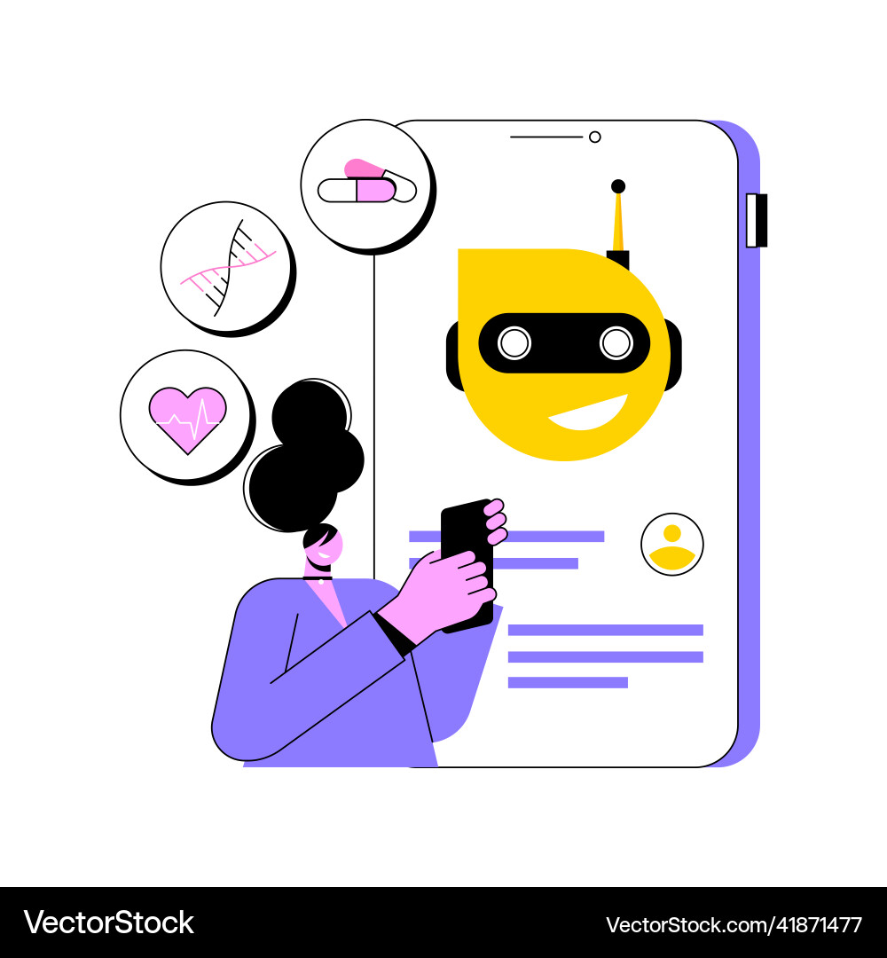 Chatbot im Gesundheitswesen Abstraktes Konzept Vektorbild