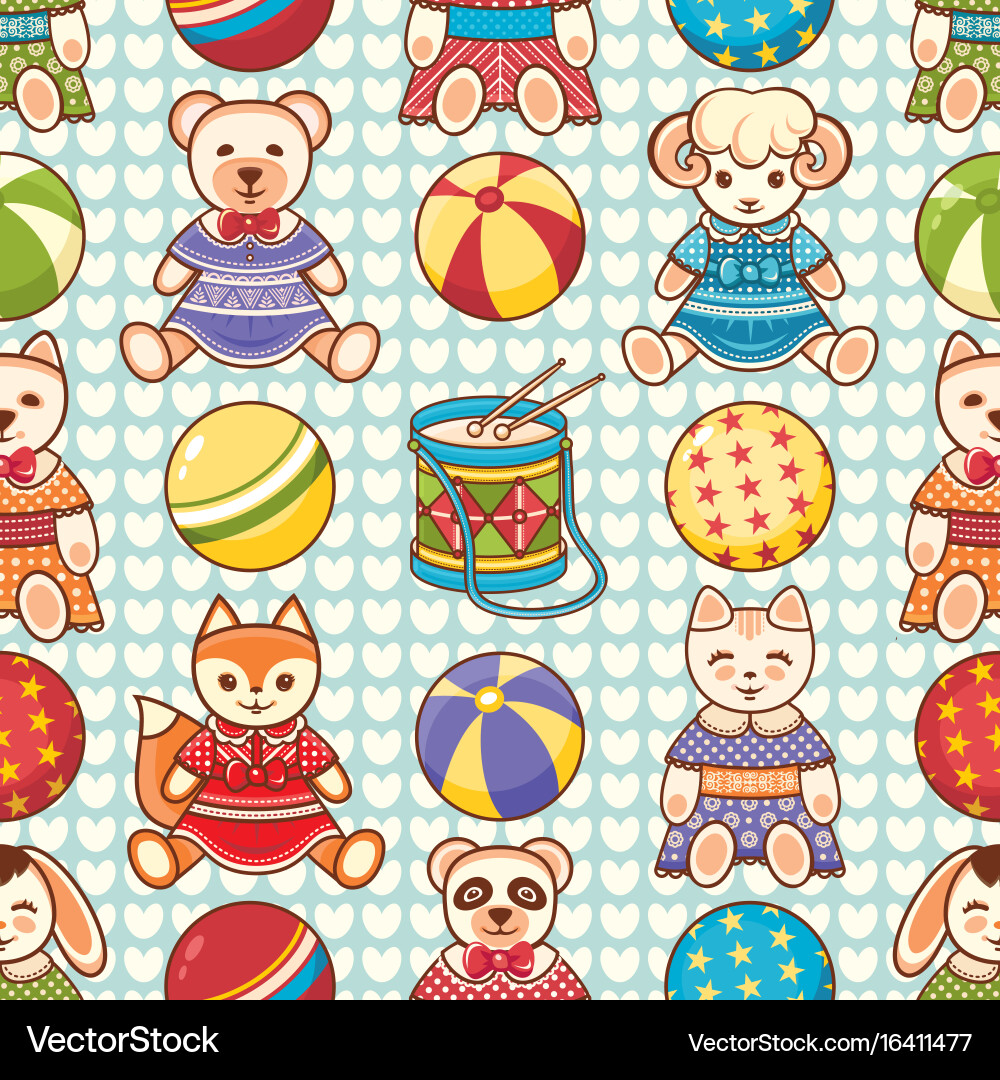 Child toy seamless pattern design element vector image