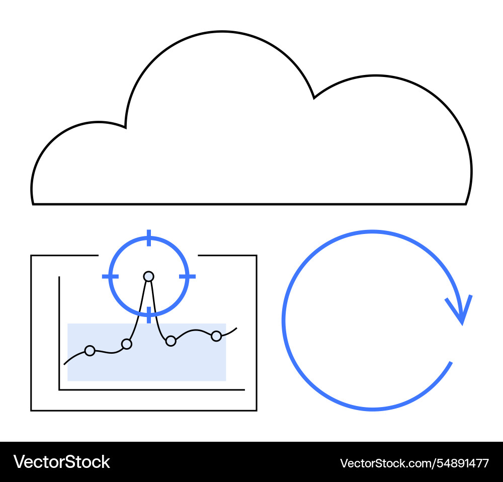 Cloud computing with data analytics system Cloud computing with data analytics system vector image