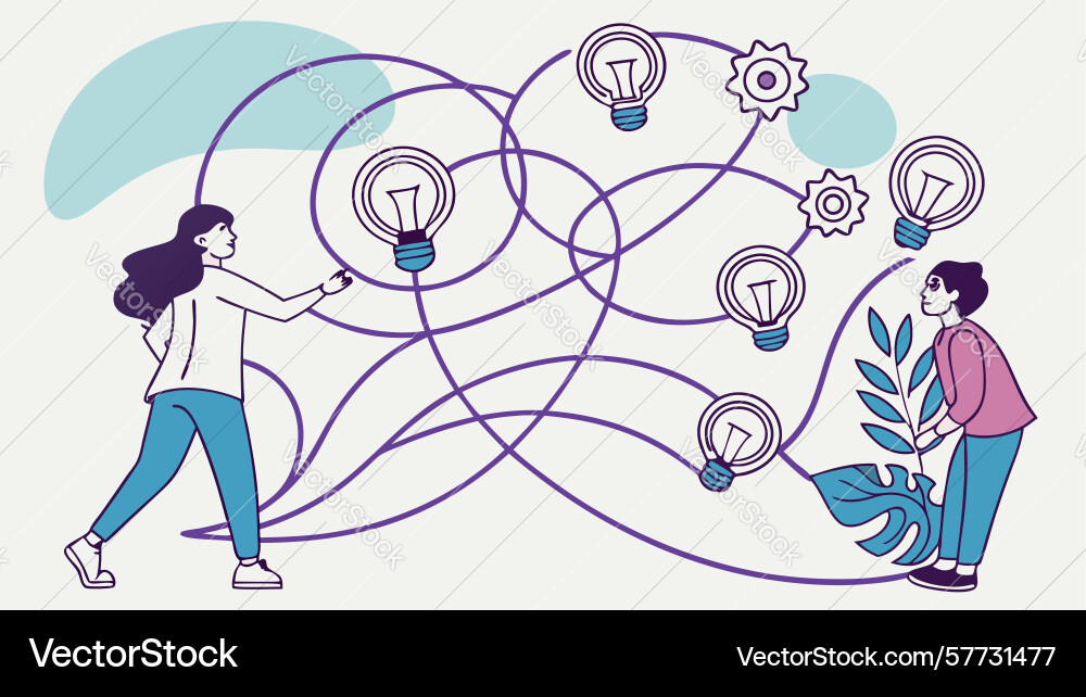 Collaborative idea generation and networking Vector Image