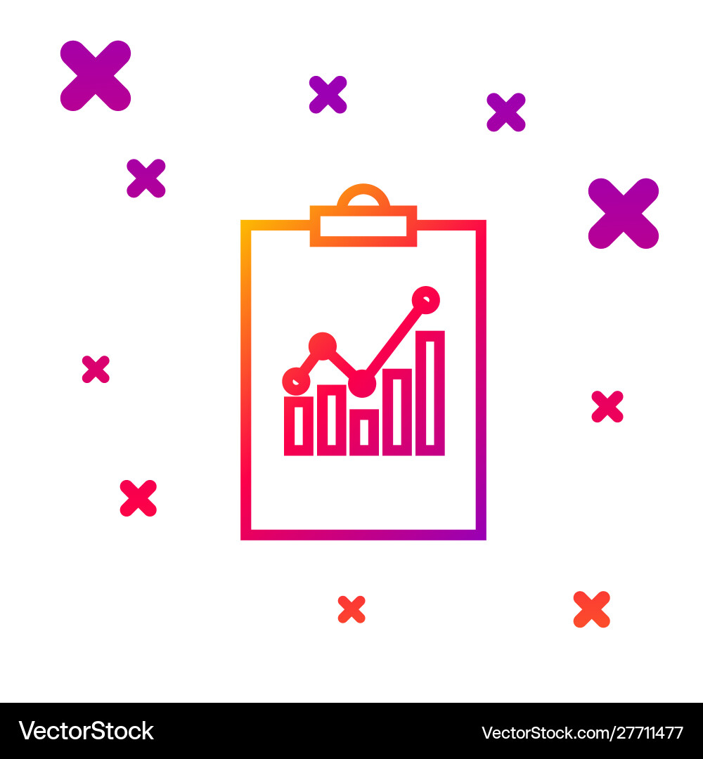 Color line clipboard with graph chart icon Color line clipboard with graph chart icon vector image