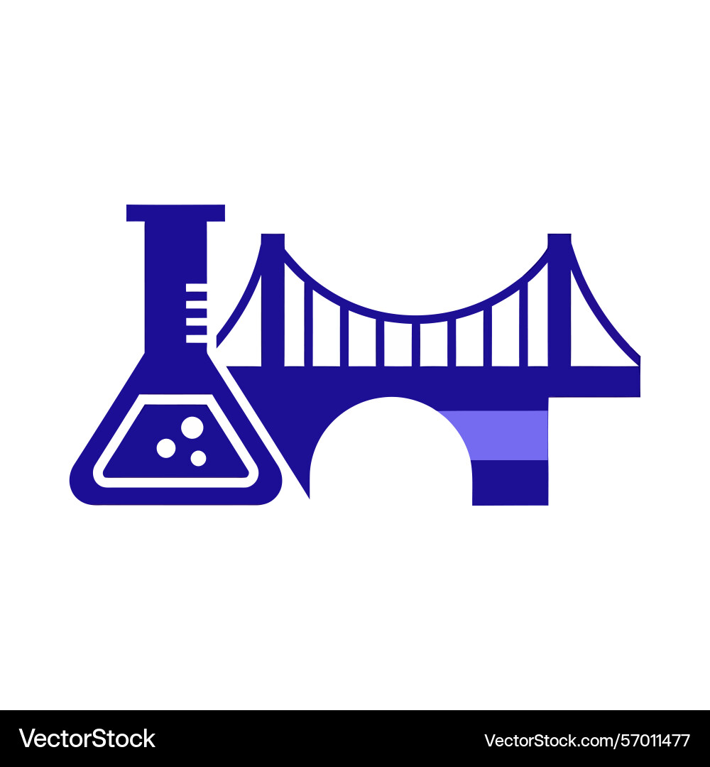 Conceptual laboratory flask merged vector image