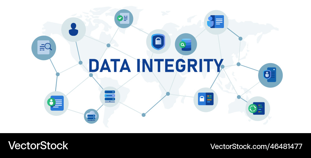 Data integrity database information consistency vector image
