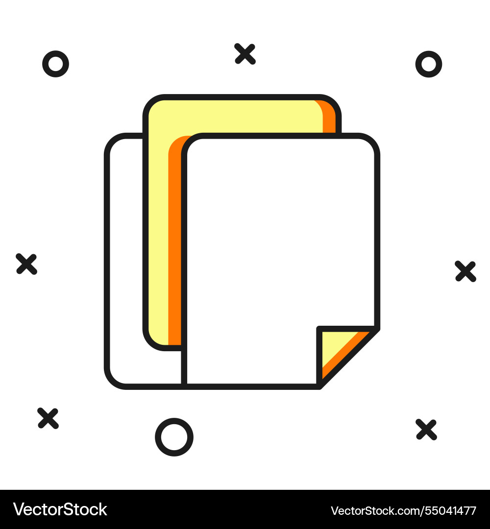 Filled outline file document icon isolated Vector Image