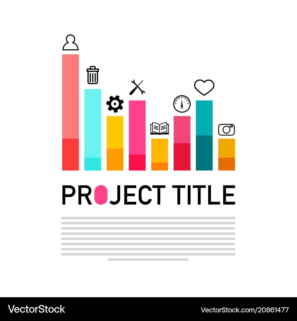Graph with icons - modern project Vector Image