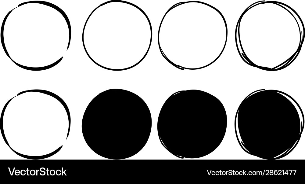 Hand drawn circle frame with scribble round lines Hand drawn circle frame with scribble round lines vector image