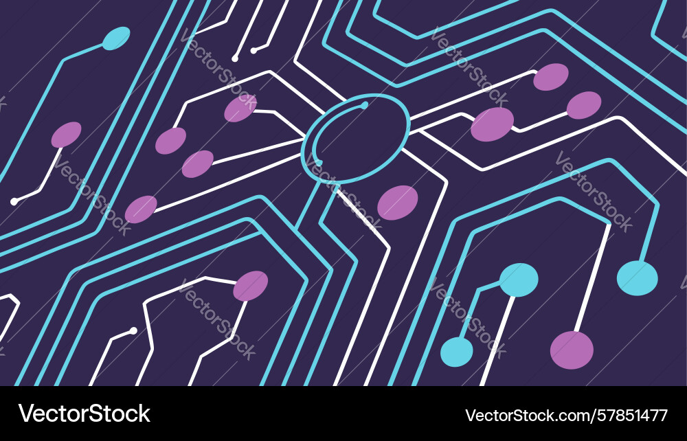 Intricate circuit board pattern for technology vector image