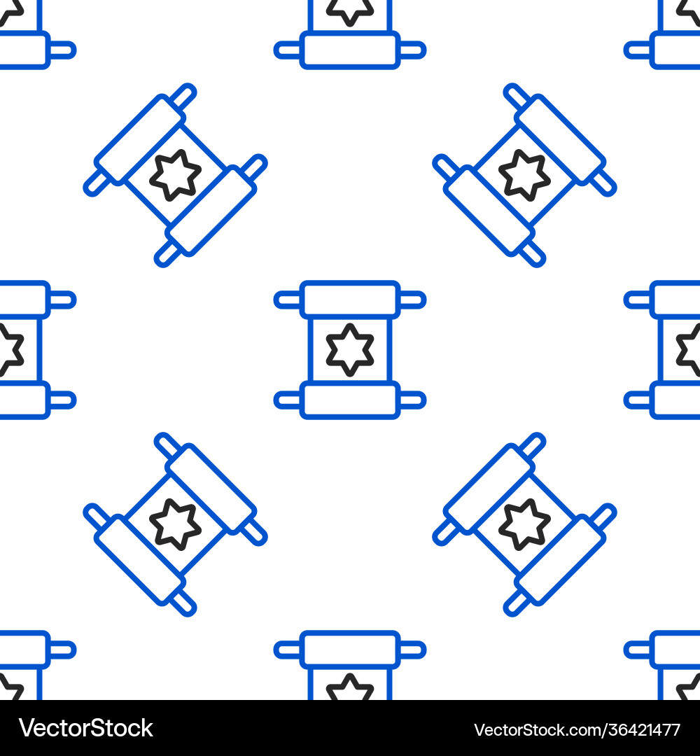 Line torah scroll icon isolated seamless pattern vector image