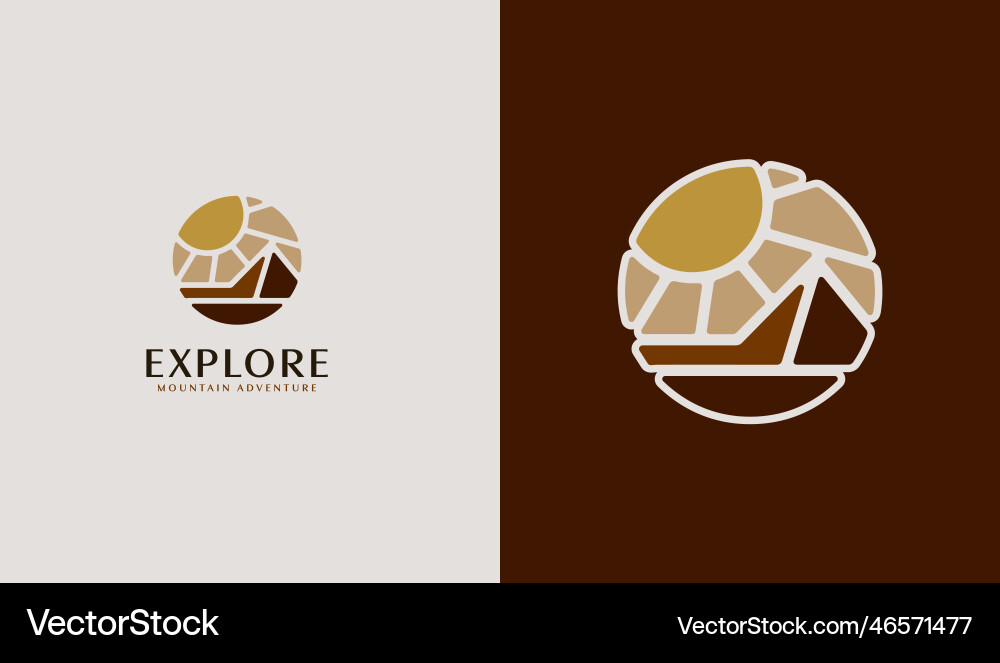 Mountain travel emblems camping outdoor adventure Mountain travel emblems camping outdoor adventure vector image