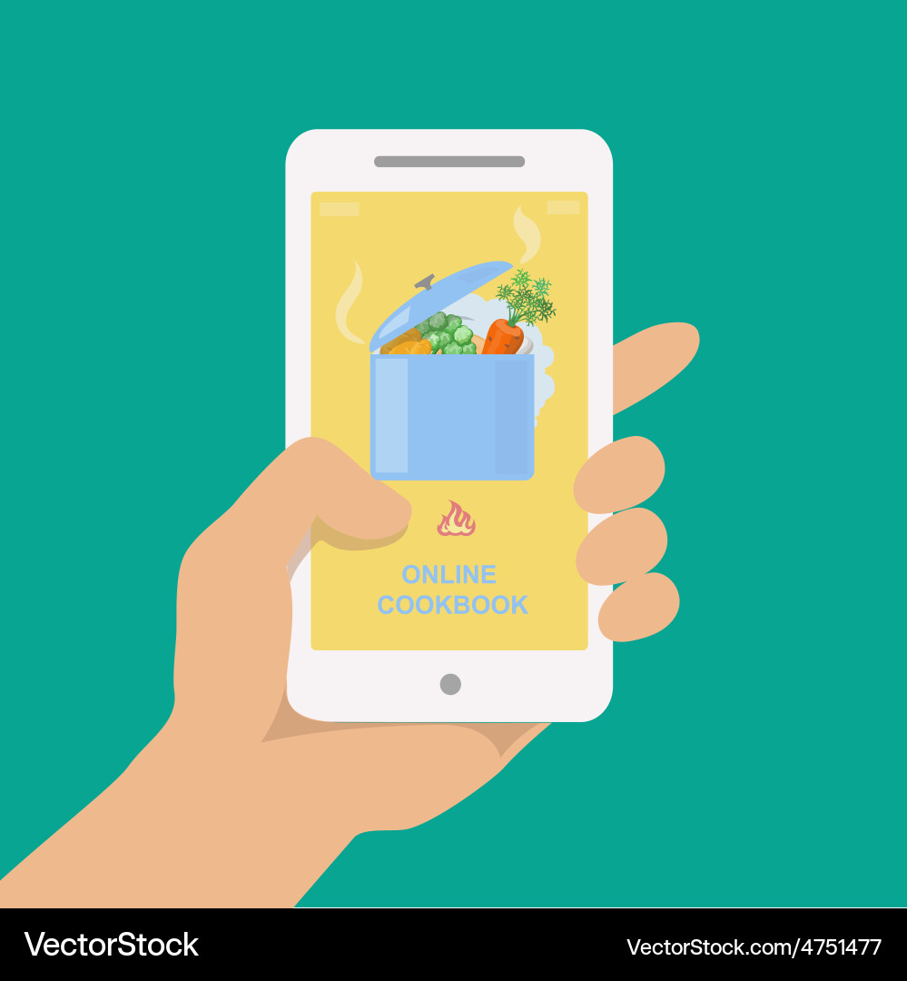 Online cookbook search for recipes in web vector image