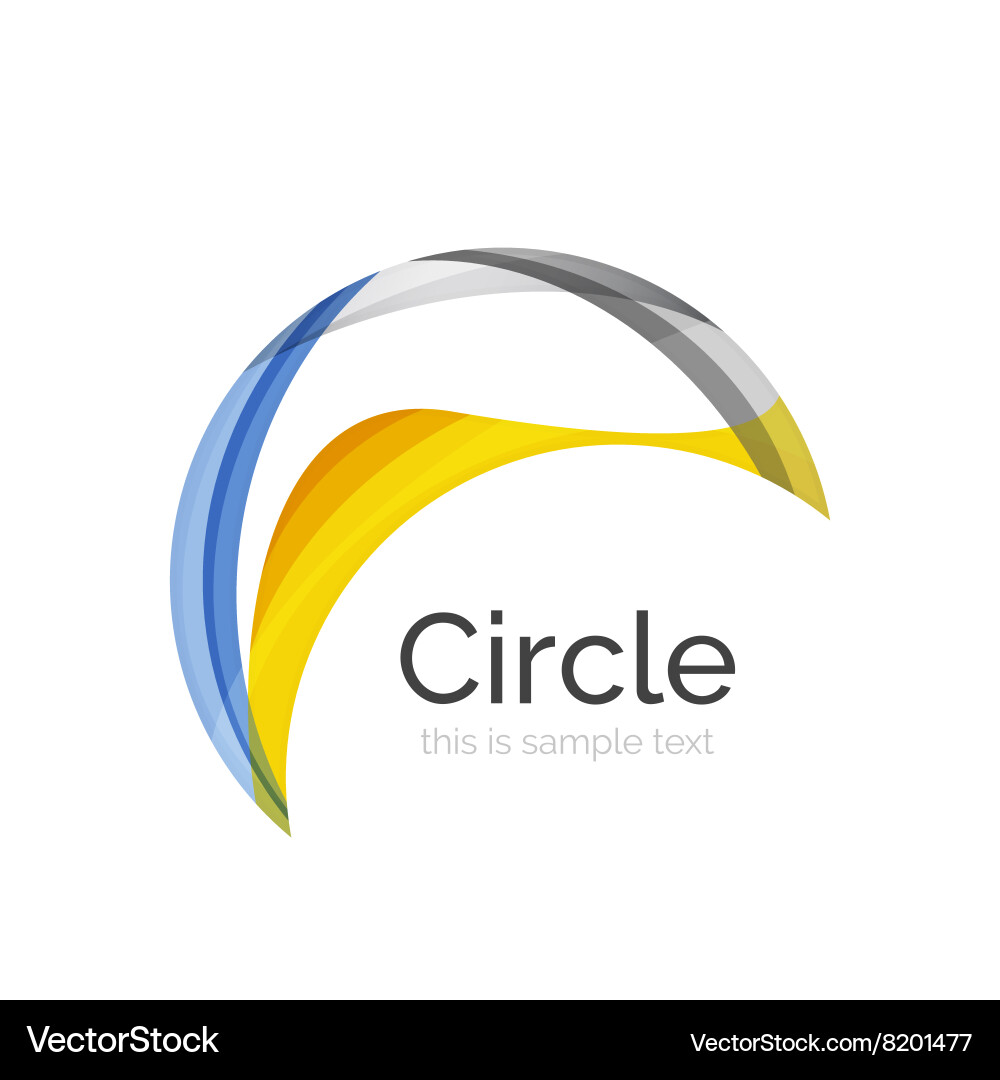 Overlapping Circle Swirl Logo Vector Image