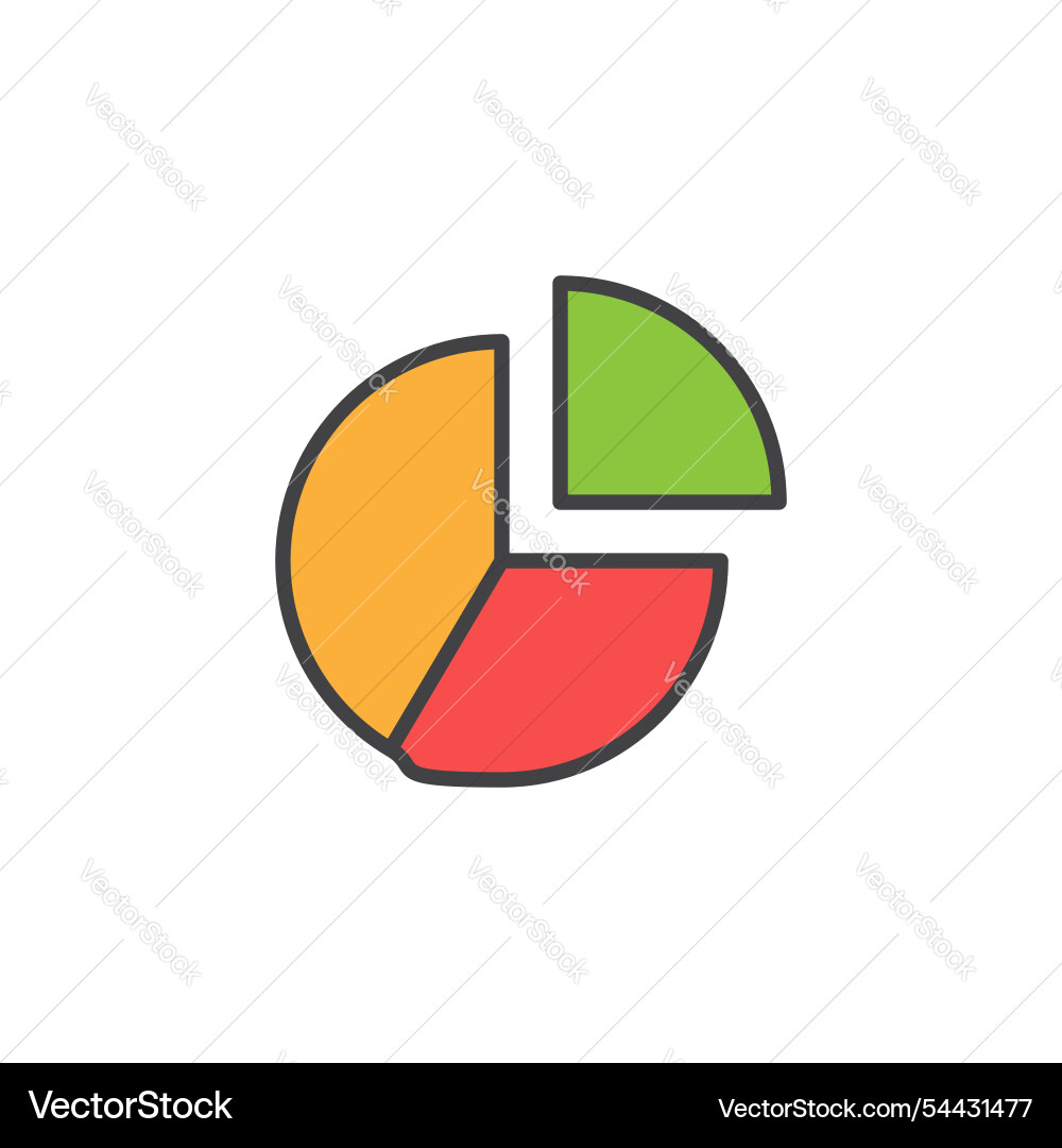 Pie chart icon in colored version Pie chart icon in colored version vector image