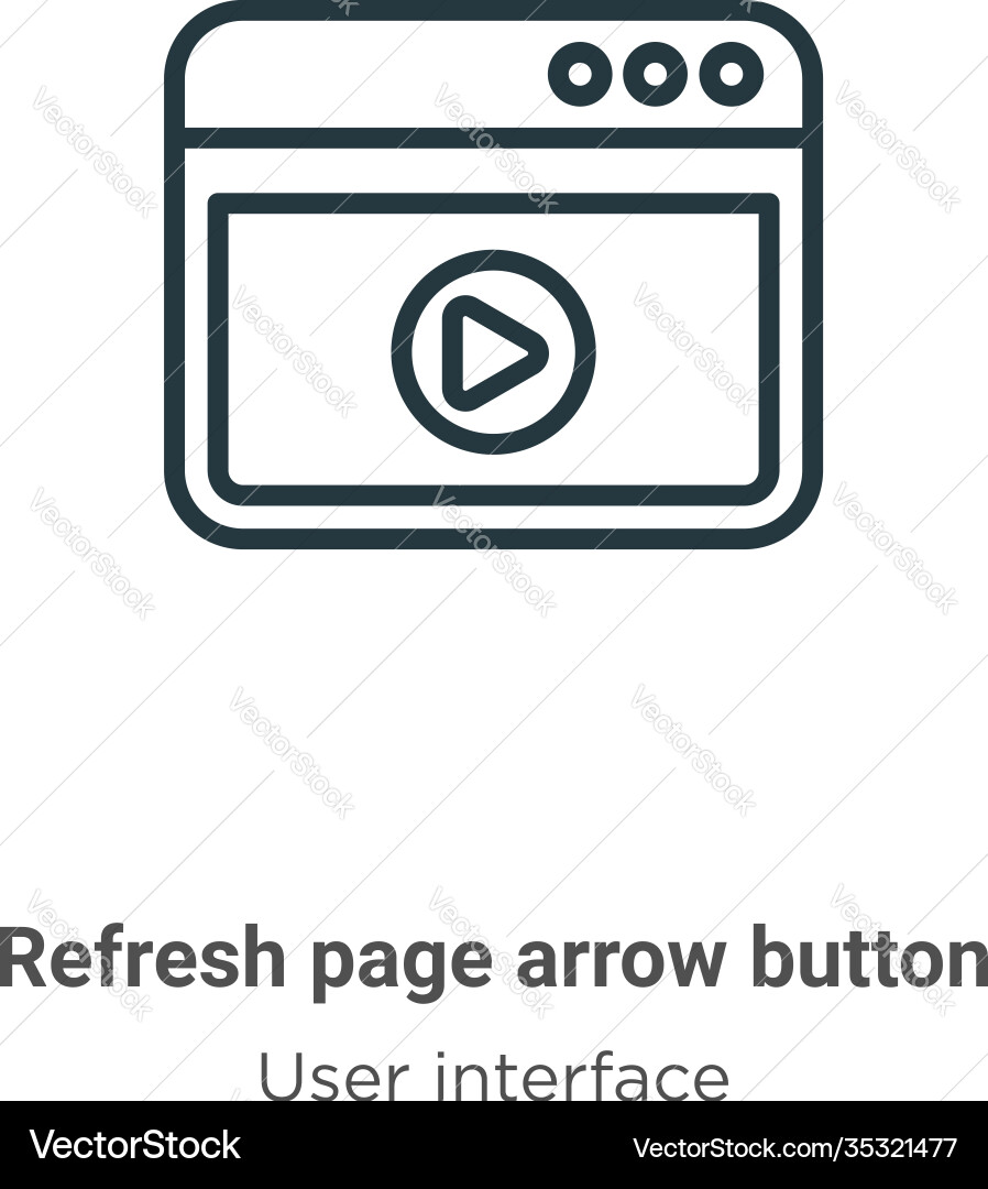Refresh page arrow button outline icon thin line Refresh page arrow button outline icon thin line vector image
