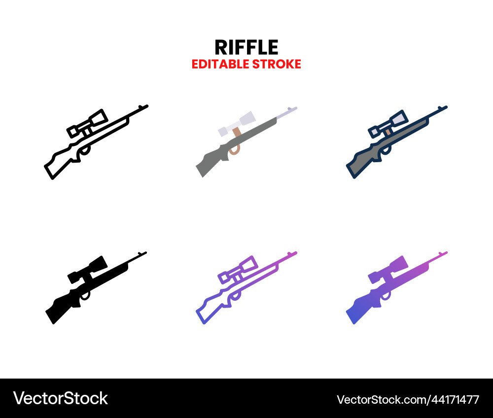Riffle icon set with different styles vector image