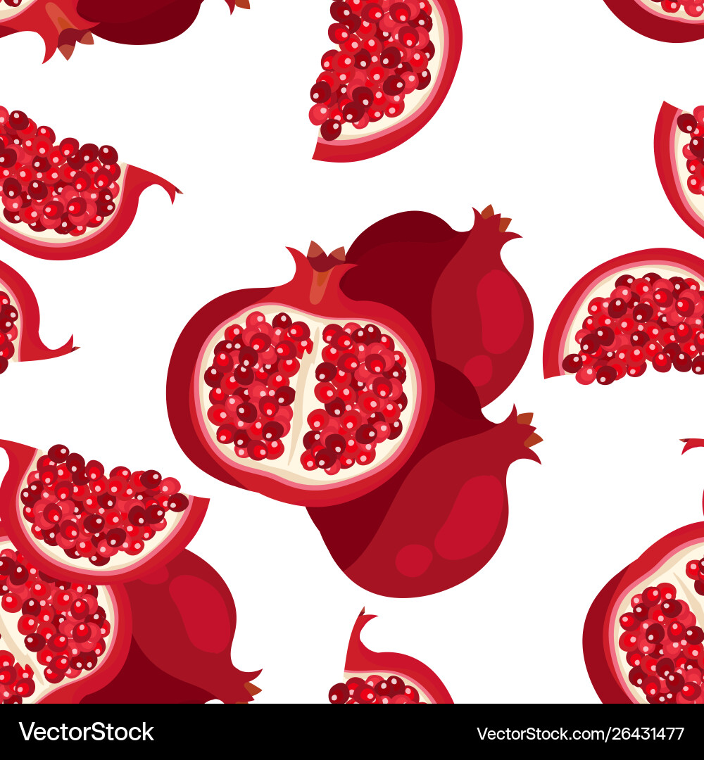 Seamless pattern with sliced pomegranate Seamless pattern with sliced pomegranate Vector Image