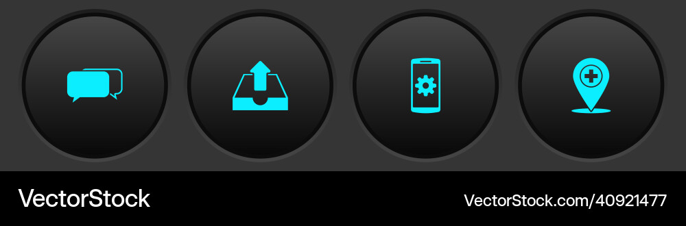 Set chat upload inbox setting on smartphone Set chat upload inbox setting on smartphone Vector Image