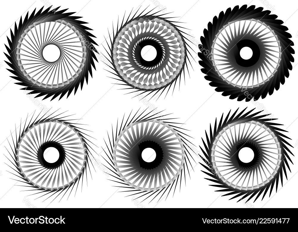 Set of 6 circular geometric element abstract Set of 6 circular geometric element abstract vector image