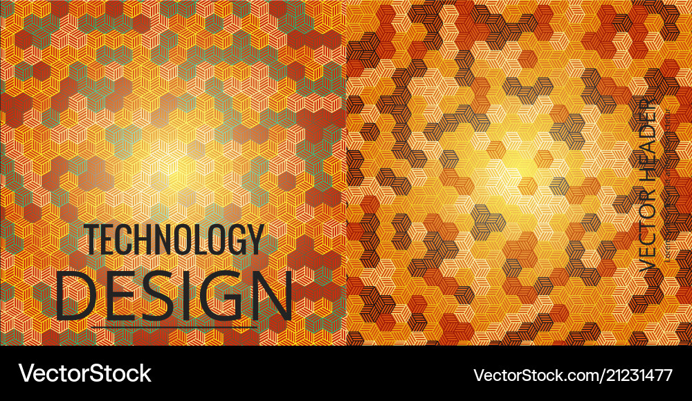 Set of geometric pattern abstract background vector image