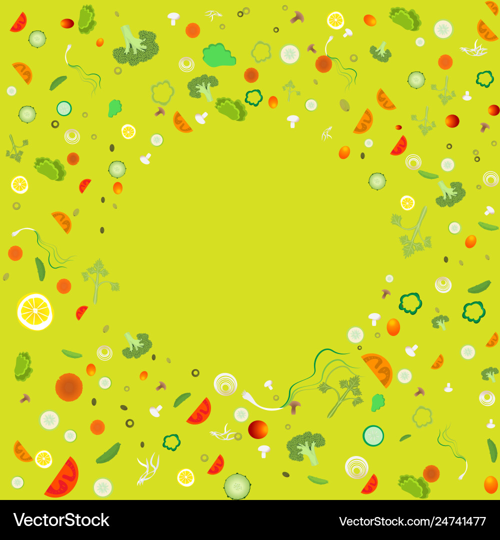 Vegetable pattern frame for web and print Vegetable pattern frame for web and print vector image