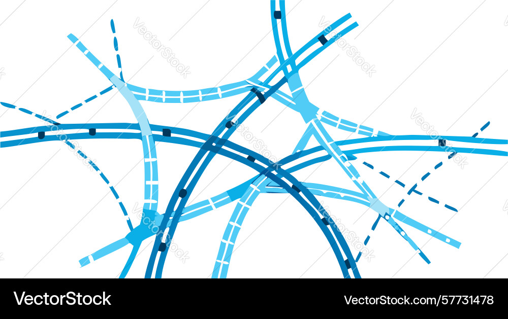 Abstract winding paths digital network flow Vector Image