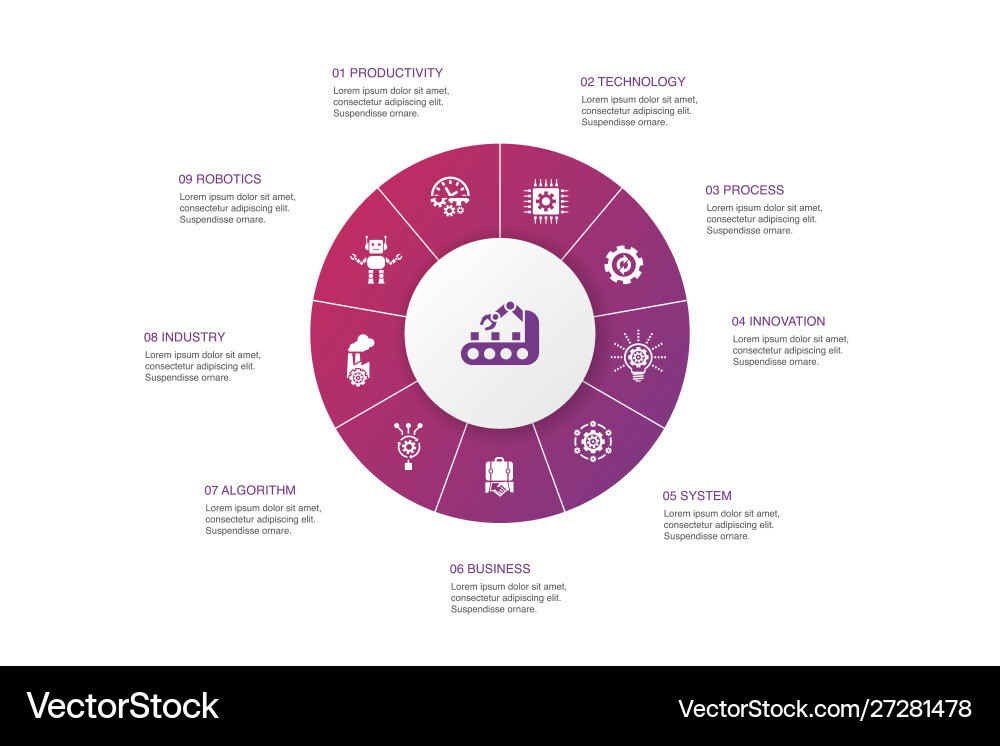 Automation Workflow - 10 Steps vector image