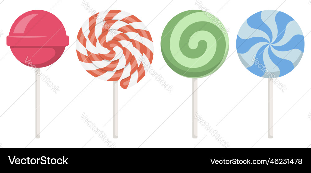 Bunte Lollipop Kollektion Vektorbild