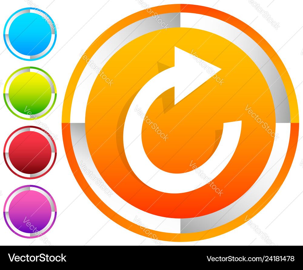 Circular arrow icon revolve rotate iteration Circular arrow icon revolve rotate iteration Vector Image