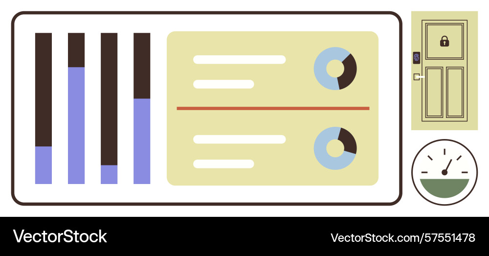 Data dashboard with graphs analytics reports Data dashboard with graphs analytics reports Vector Image