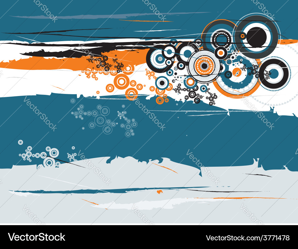 Grunge background with many circles and shapes vector image