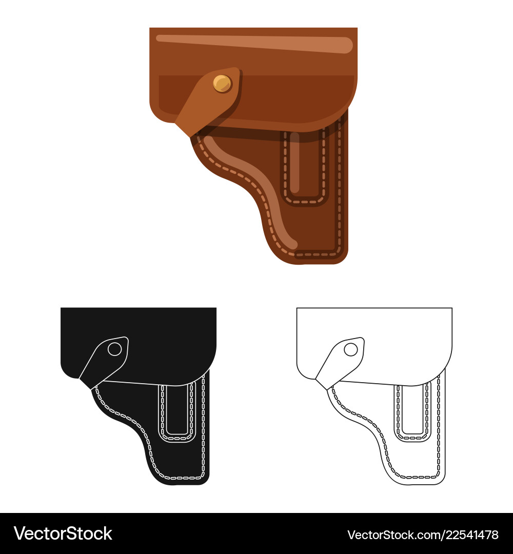 Isolated object of weapon and gun icon set vector image