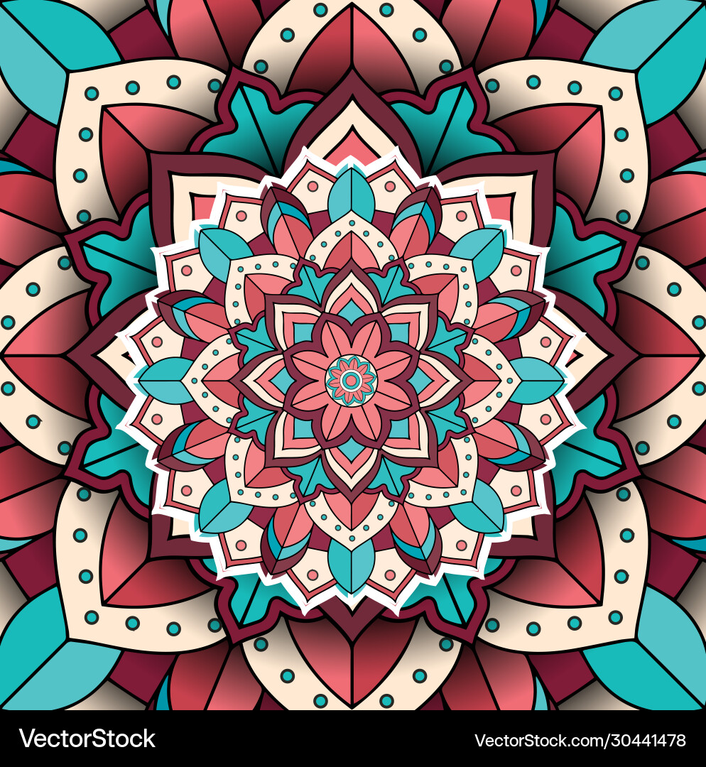 Mandala pattern design background in many colors Mandala pattern design background in many colors vector image