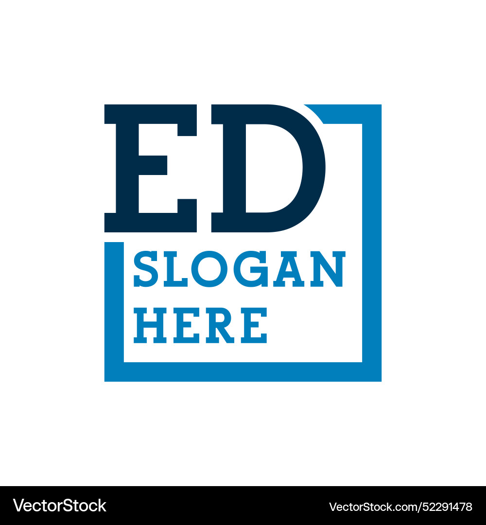 Minimal initials logo letters e and d ed initial Vector Image