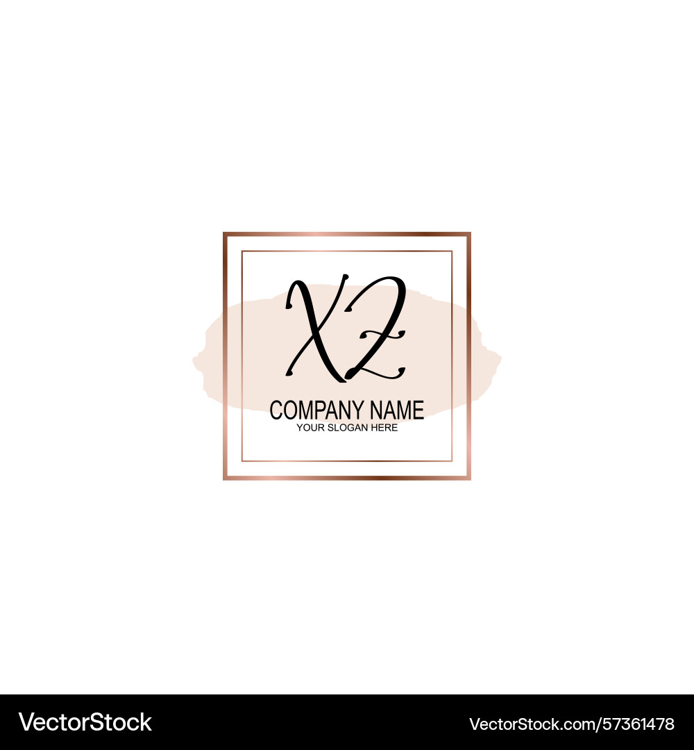 Minimalist handwritten xz initial logos with soft Vector Image