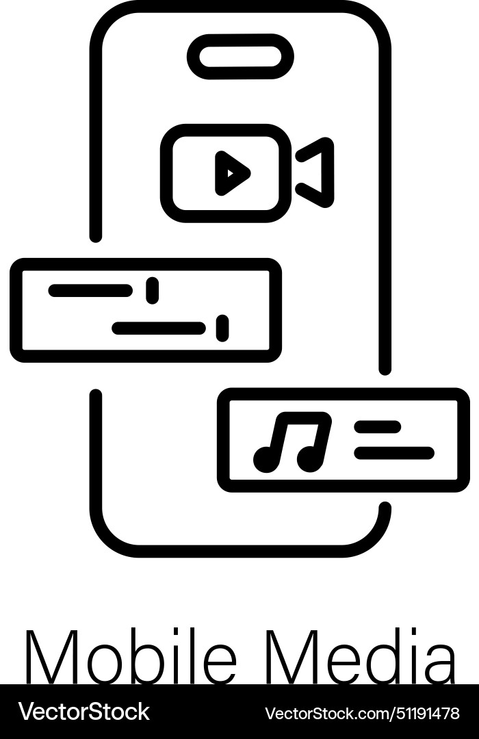 Mobile media Royalty Free Vector Image VectorStock