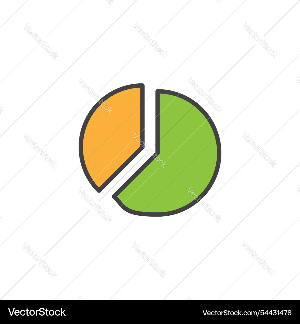 Pie chart icon in colored version Pie chart icon in colored version vector image